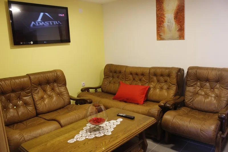 Sjedeća garnitura i televizor u Apartmanu 1